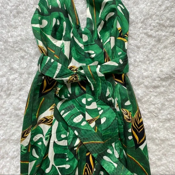 ANTHROPOLOGIE Farm Rio Palm Halter Jumpsuit XS - Picture 4 of 8